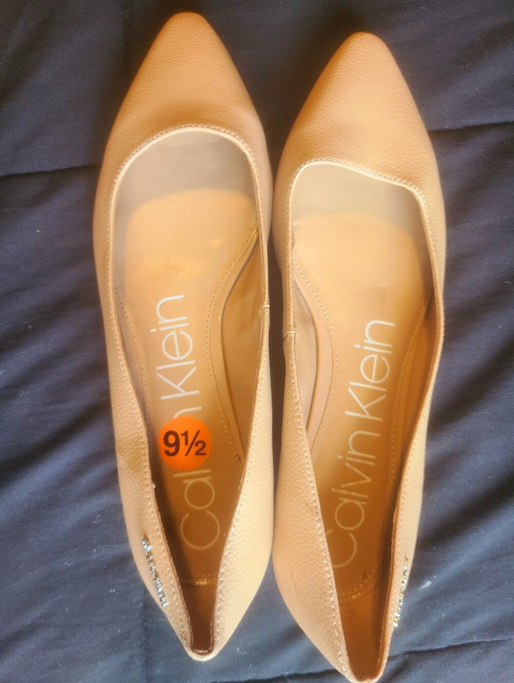 Calvin Klein Nude Pointy Flat Shoes